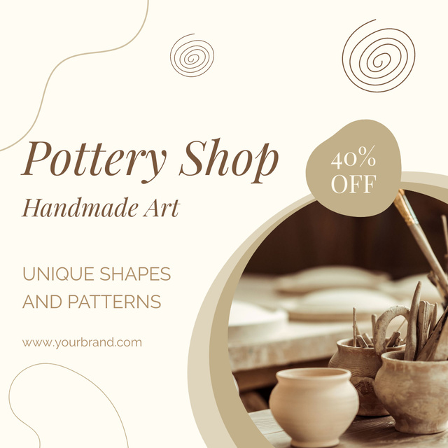 Template di design Discount at Pottery Store Animated Post