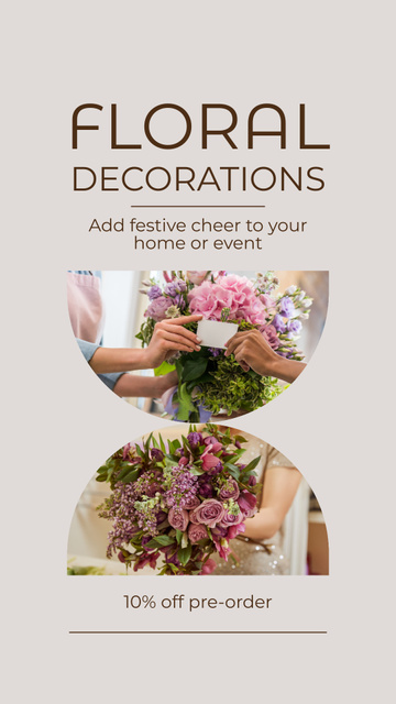 Szablon projektu Elegant Floral Decorations and Holiday Bouquets at Discount Instagram Story