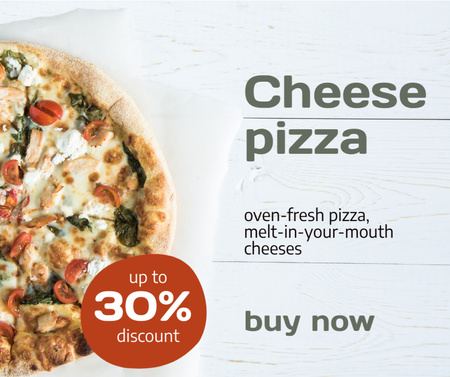 Delicious Pizza Discount Offer Facebook Design Template
