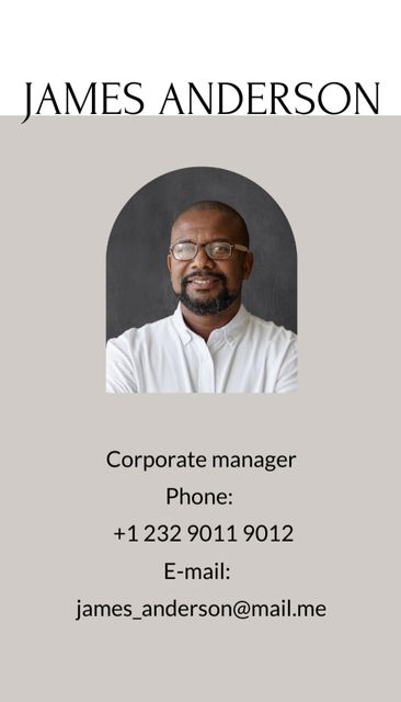 Corporate Manager Contacts Business Card US Verticalデザインテンプレート