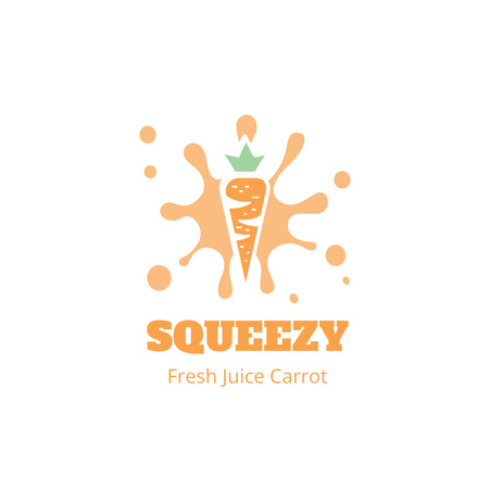 Fresh Carrot Juice with Illustration Logo 1080x1080px Design Template