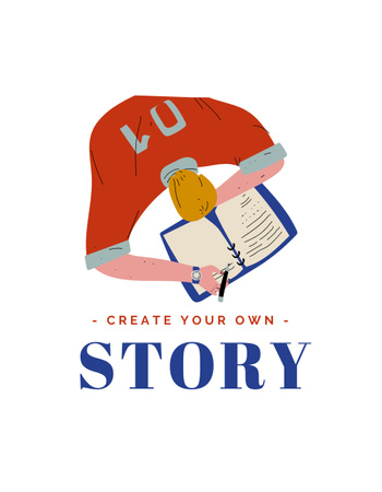 T-shirt Create your own story T-Shirt Tasarım Şablonu