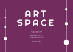 Contemporary Artworks on Exhibit Announcement In Purple