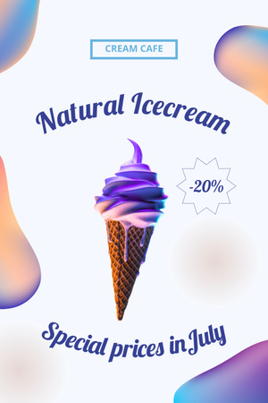Natural Ice-Cream Sale Pinterest Design Template