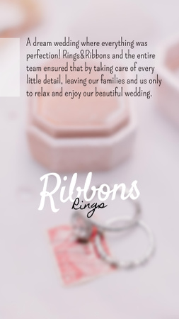 Esküvői ünnepség bejelentése eljegyzési gyűrűkkel Instagram Story tervezősablon