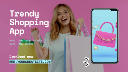 Template di design Promozione di tendenza dell'app mobile per lo shopping Full HD video