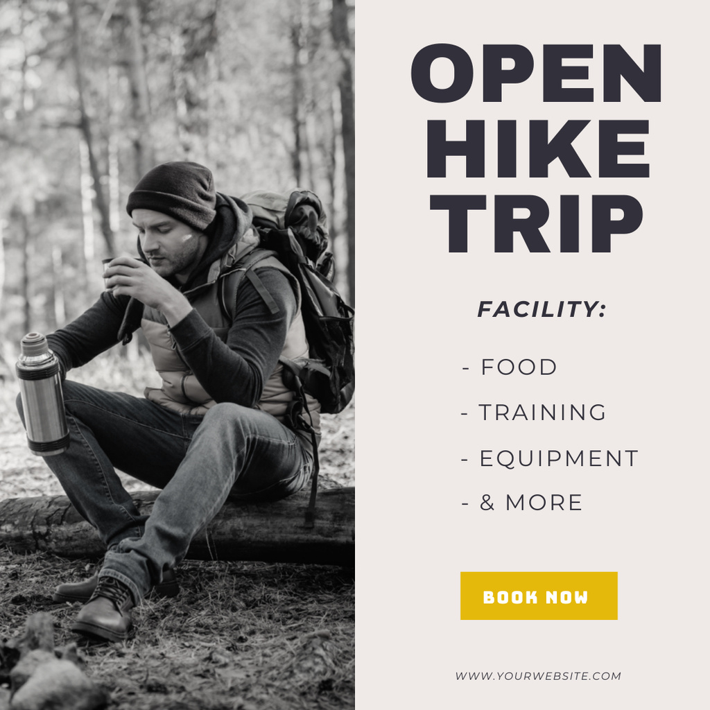 Designvorlage Inspiration for Hiking Trip für Instagram