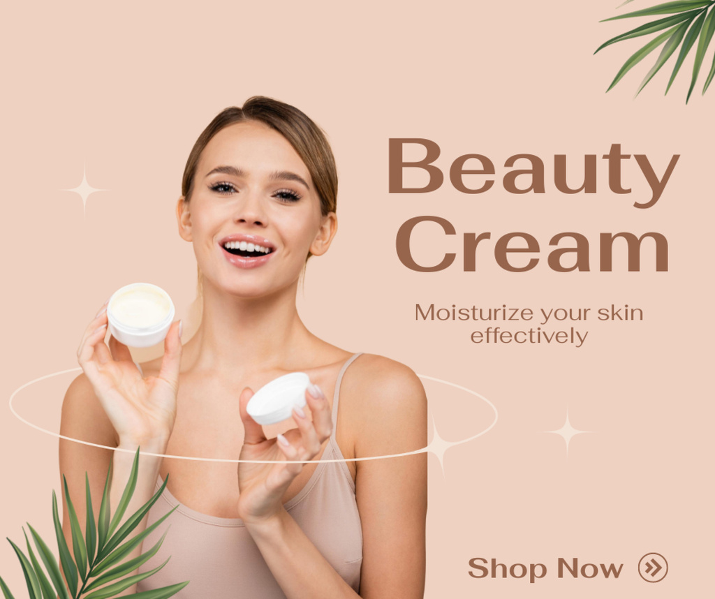 Skincare Products Offer with Cosmetic Cream Facebook Šablona návrhu