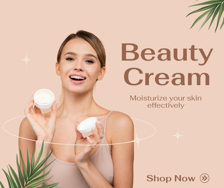 Ontwerpsjabloon van Facebook van Skincare Products Offer with Cosmetic Cream