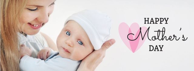 Mother with Child on Mother's Day Facebook cover Modelo de Design