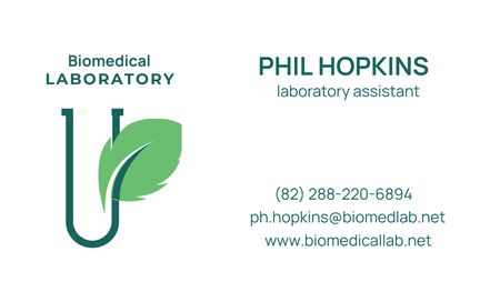 Contact Details of the Laboratory Employee Business Card 91x55mm Design Template