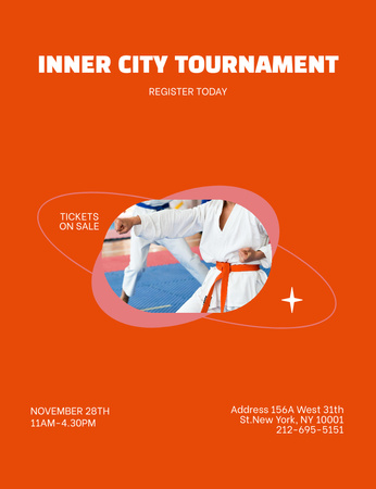 Platilla de diseño Karate Tournament Announcement Invitation 13.9x10.7cm