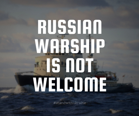 Russian Warship go F**k Yourself Facebook Design Template