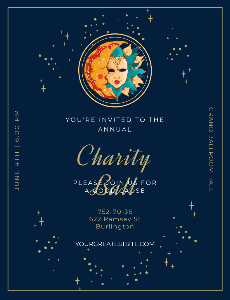 Platilla de diseño Fundraising Charity Ball Invitation 13.9x10.7cm