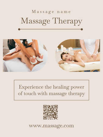 Massage with Herbal Bags Poster US Design Template