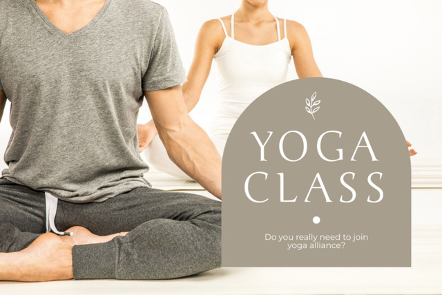 Yoga Classes Promotion Label – шаблон для дизайна