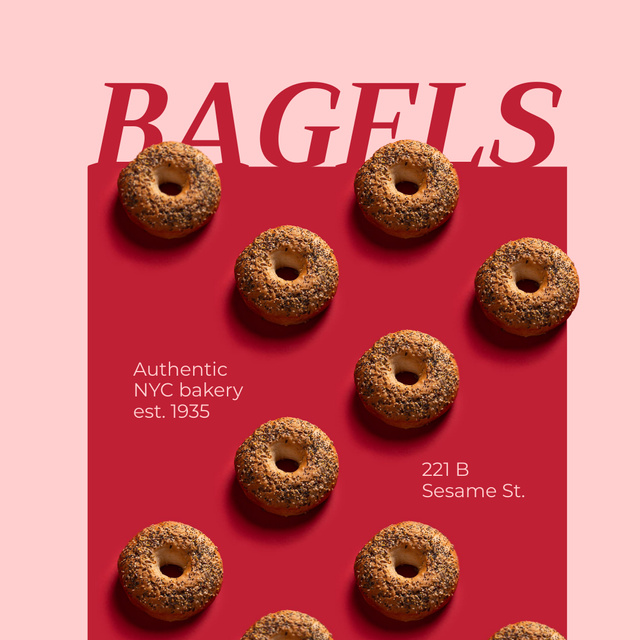 Designvorlage Bakery Ad with Tasty Bagels für Animated Post