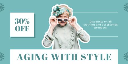 Clothing And Accessories For Elderly Sale Offer Twitter Design Template
