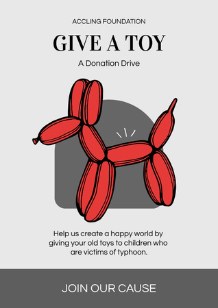 Collecting Children's Toys for Charity Poster Modelo de Design