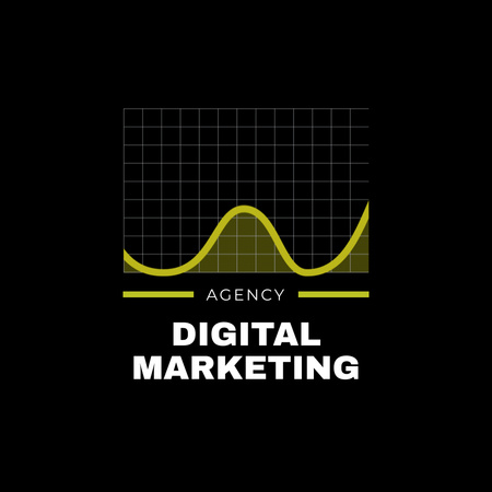 Ontwerpsjabloon van Animated Logo van Diensten voor digitale marketingbureaus met gele kaart