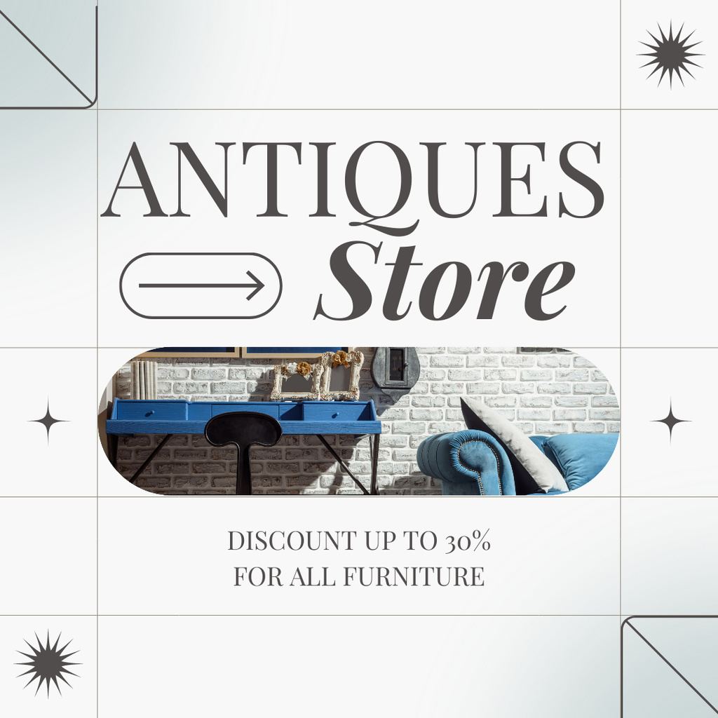 Eclectic Furniture Selections On Discounts Instagram Πρότυπο σχεδίασης