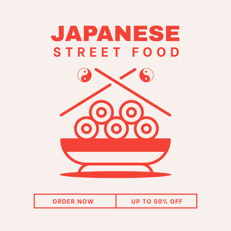 Offer of Japanese Street Food Instagram Tasarım Şablonu