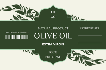 Предложение натурального оливкового масла холодного отжима Label – шаблон для дизайна