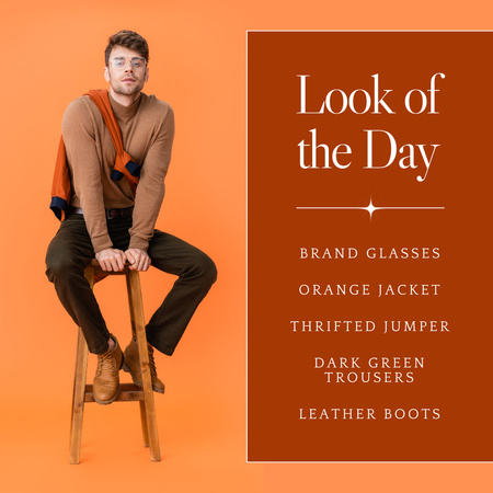 Stylist Look Of Day Creation With Description Animated Post Design Template