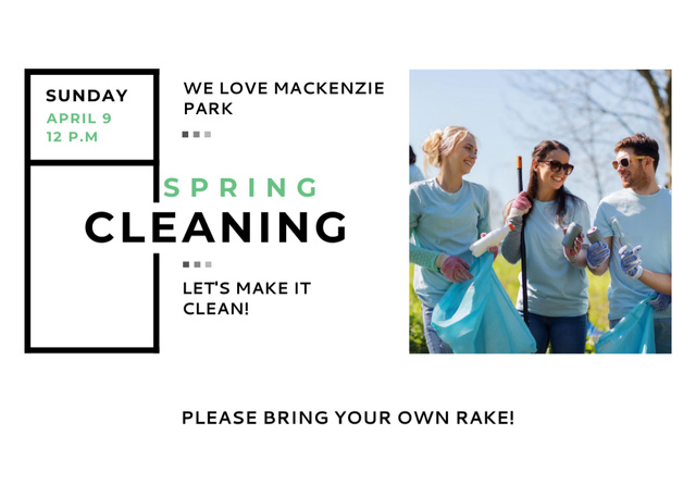 Ecological Spring Event Ad with Volunteers Flyer 5x7in Horizontal Design Template