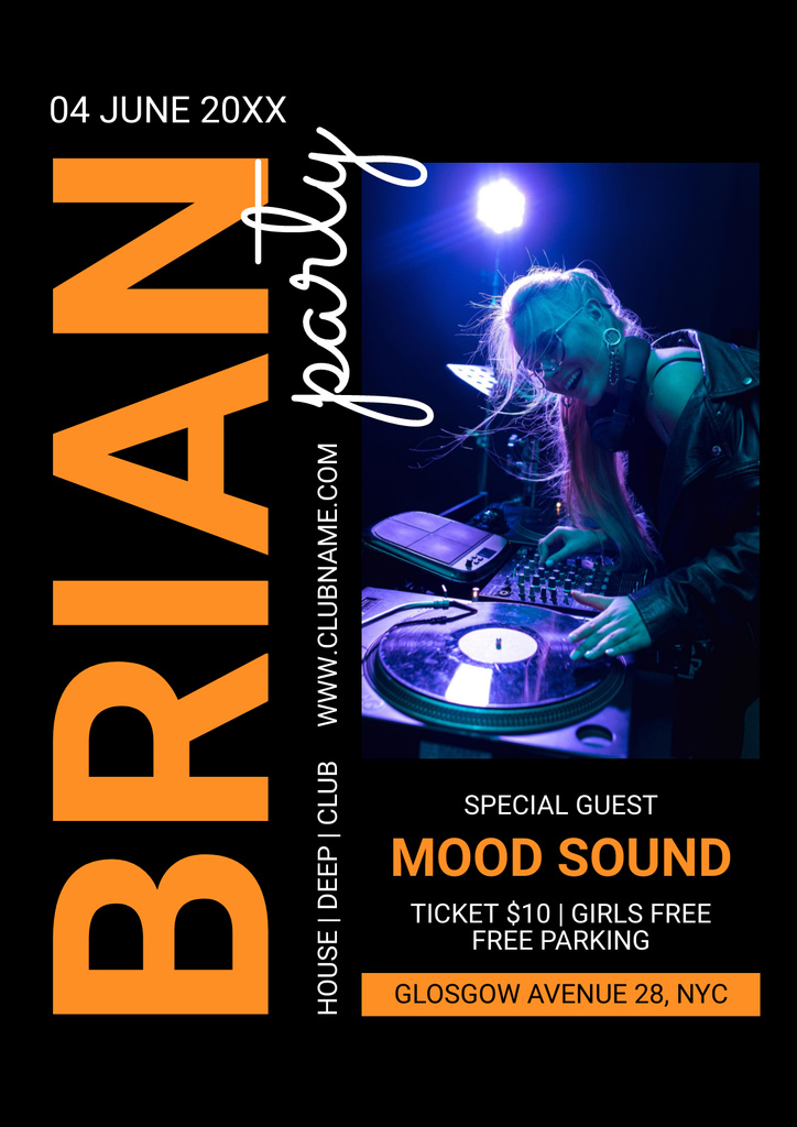 Designvorlage Mood Sound Party für Poster