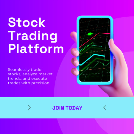 Market Analysis Using Stock Trading Platform Animated Post Design Template