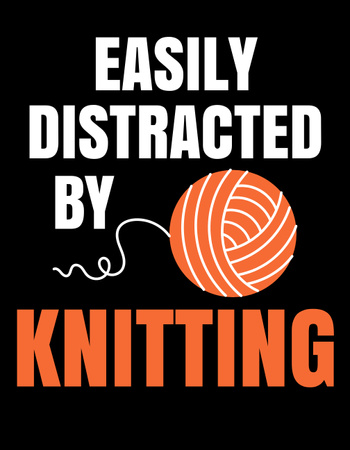 編み物についての心に強く訴える引用 T-Shirtデザインテンプレート