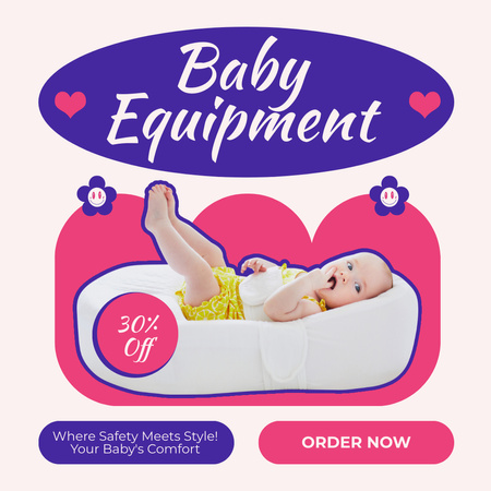 Ontwerpsjabloon van Instagram van Comfortabele babyspullen met grote korting