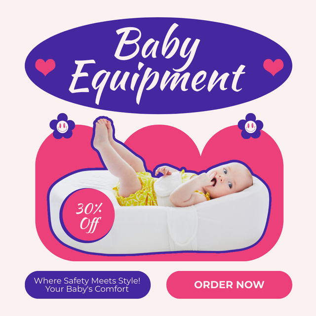 Ontwerpsjabloon van Instagram van Comfortable Baby Equipment at Great Discount