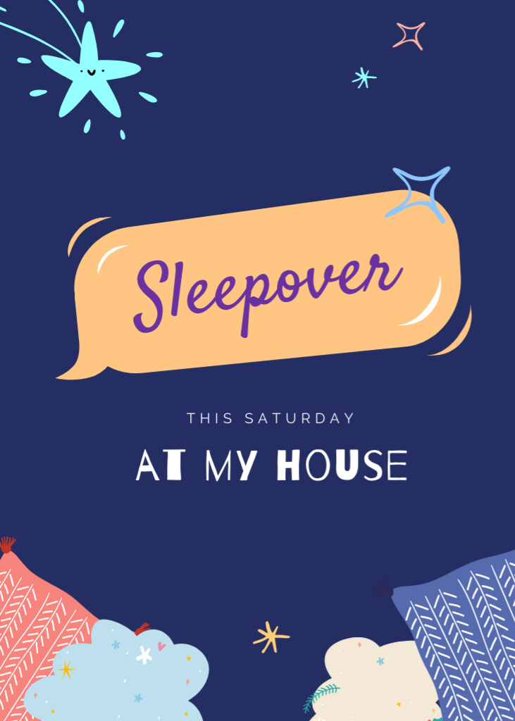 Sleepover at My Home Invitation – шаблон для дизайну