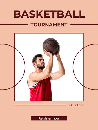 Advertisement for Basketball Competitions Poster US Design Template