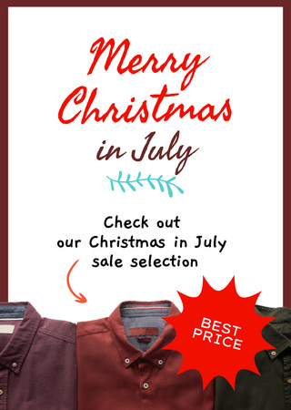  Shirt Christmas Sale In July Flyer A6 Design Template