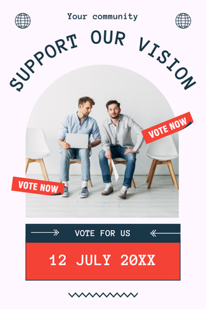 Support Election Candidates Pinterest Design Template