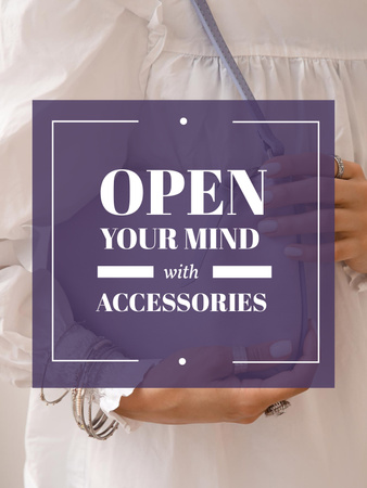 Platilla de diseño Quote about Accessories with Stylish Woman Poster US
