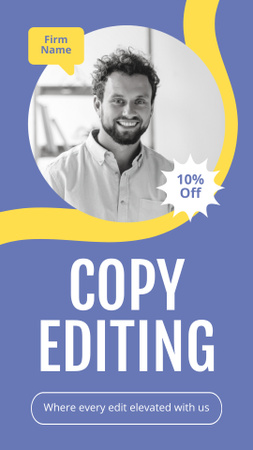 Relevant Copy Editing Service Offer With Discounts Instagram Story Design Template