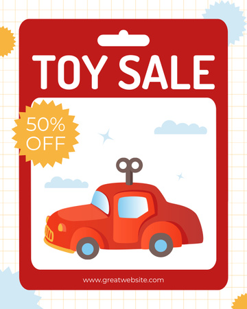 Template di design Discount on Wind-Up Car Toys Instagram Post Vertical