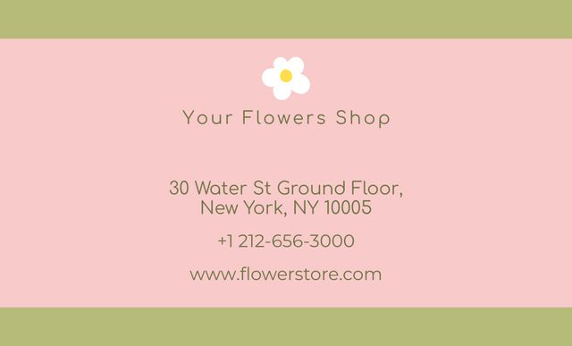 Flowers Shop Contact Info Business Card 91x55mm tervezősablon
