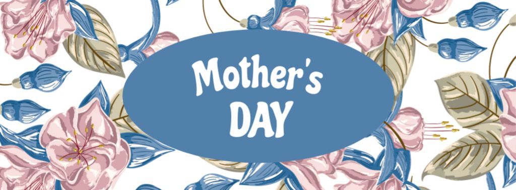Mother's Day Greeting on Bright Pattern Facebook cover Tasarım Şablonu