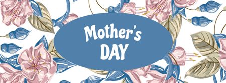 Mother's Day Greeting on Bright Pattern Facebook cover Design Template
