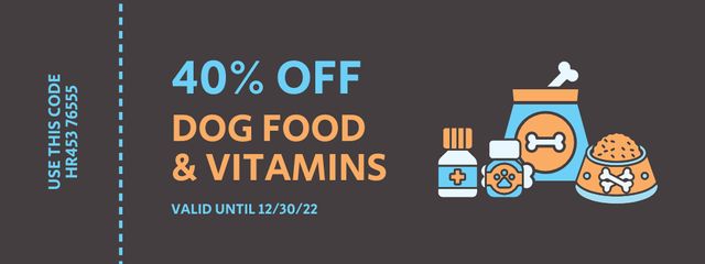 Dog Food and Vit Discount Voucher Couponデザインテンプレート