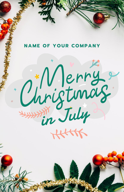 Unforgettable Announcement of Celebration of Christmas in July Flyer 5.5x8.5in – шаблон для дизайна