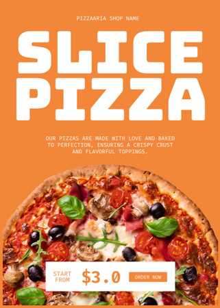 Platilla de diseño Bargain Price Offer for Slice of Pizza Flayer
