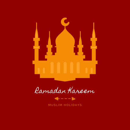 Congratulations on Ramadan on Red Instagram Design Template