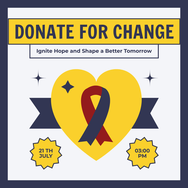 Offer to Donate for Change Instagram AD Design Template