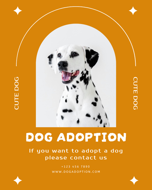 Cute Dalmatian for Dog Adoption Ad Poster 16x20in Design Template